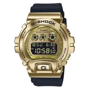 【CASIO 卡西歐】G-SHOCK 金屬錶圈 透明手錶(黑金_GM-6900G-9)