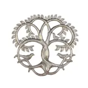 Handcrafted Haitian Metal Art, Knotted Tree of Life with Birds, Family Tree