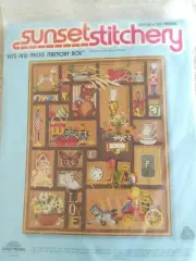 Sunset Bits And Pieces Memory Box Crewel Kit 1981