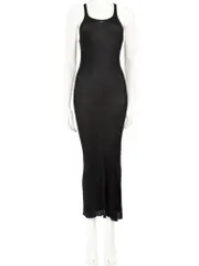 FW12 Black Sleeveless Midi Dress