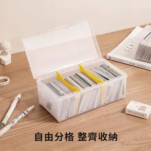 【Dagebeno荷生活】可疊加帶分隔板桌面收納盒 掀蓋式透明雜物整理盒醫藥箱文具盒(6入)