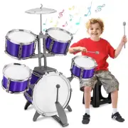 Kids Jazz Drum Set Rock Kit Toys for 3-7 Year Olds - 5 Piece Toddler Band Mus...