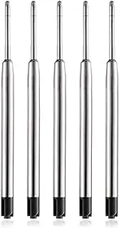 5 x Black Ink Pen Refills for Parker Ballpoint Pens, 9.9cm Long Black Pen Refills Compatible with All Parker Ballpoint Pens, Medium Size 0.7 Nib (5)