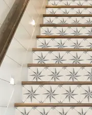 [Namly Design] Wallsticker - Stair Riser / Geometric Marble Starburst / Set of 13