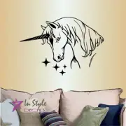 Vinyl Decal Magic Unicorn with Stars Kids Girls Nursery Room Wall Sticker 1263