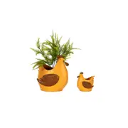 2pc Fat Chook Terracotta/Rust Home/Garden/Patio Rustic Chicken Decor Assorted