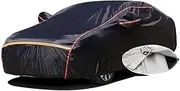 Car Cover Waterproof Outdoor for VW Golf 2, Full Car Cover Custom All Weather Protection Dustproof with Zipper and Windproof Rope(Black)