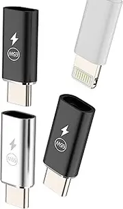 65W Adapter Lightning to USB C Male (Pack of 3) PD Fast Charger Type C Cable for Apple iPhone 16 15 Pro, Compatible with Samsung for iPad, Jack Plug, Car Accessories, Wiring