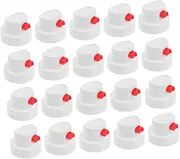 Homoyoyo 20PCS White Spray Paint Caps Plastic Fat Nozzles for Aerosol Cans Easy Installation Versatile for DIY Projects Automotive Repairs Crafting Precise Spray Tips