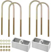 Racewill 2-1/2 inch Universal Leaf Spring Lowering Block Kits, 5" Length x 2-1/3 Width Blocks, with 4 Pack Heavy Duty Galvanized U-Bolts