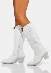 [ROC Boots Australia] White Galveston Cowboy Boots