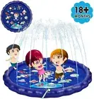 Kids Inflatable Blue Sky Splash Pad Water Pool Sprinkler Mat Toy Water Play Gift