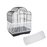 Birdcage Nylon Mesh Net Cover Guard Pet Birds Parrot Cage Seed Catcher Soft V...