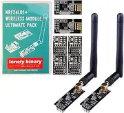 Lonely Binary NRF24L01+PA+LNA Wireless Module with Antenna & NRF24L01 Wireless Module with Adapter Pack Long-Range RF Communication Solution for Arduino, Raspberry Pi, and ESP32