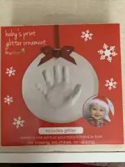 Tiny Ideas Baby's Print Glitter Ornament Hand or Foot No Mess No Mixing New