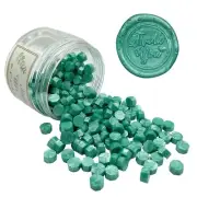 220pcs Teal Sealing Wax Beads Octagon - Turquoise