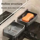 Shower Caddy Hook Bath Tray Modern Bathroom Soap Dish Set 2 Pack Wall Mounted