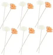 12pcs Rattan Diffuser Sticks with Faux Flowers for Essential Oils Long Lasting Room Fragrance Diffuser Elegant Home Decor Portable and Lightweight Aromatherapy Sticks