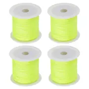 4 Rolls Nylon String Cord 45 Yards 0.4mm Beading Cord, Fluorescent Yellow
