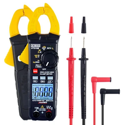 ZIBOO UT210E Clamp Meter Digital Multimeter Handheld RMS AC/DC Mini Resistanc #