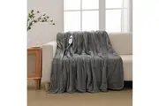 Dreamaker Coral Fleece Heated Throw Blanket Silver 180x200cm
