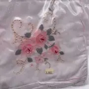 Vintage Elegantia Rose Floral Printed Punchwork Tablecloth Square 36" NEW L