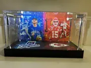 Patrick Mahomes & Bobby Witt Premium 2 Mini Helmet display case with LED lights