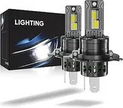 Aunvista 2Pack H4 9003 HB2 Light Bulb,30000LM White Bright 6000K, 1:1 Size Replacement Fog Light Bulb Plug-and-Play Easy Installation IP67