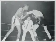 Sandy Saddler Boxing Ray Famechon 1954 Old Boxing Photo