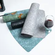 PU Leather Dining Table Place Mats Fanshaped Coaster New Placemats Household