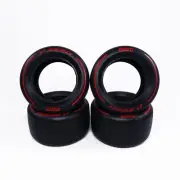Custom 4 pcs MOC Printing tires W14 4410 for Lego 42171 F1 car 1:8 racer, V3-Red