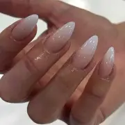 Almond Press-on Nails - Medium French Tips, White Medium Almond White French