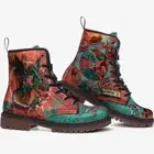 Alice in Wonderland Jabberwocky Vegan Leather Unique Shoes Turquoise Orange