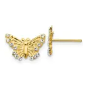 *BRAND NEW* 14k Two-Tone Gold Madi K CZ Butterfly Post Earrings