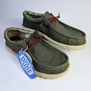 NEW Hey Dude Wally Waxed Canvas Olive Shoes Men’s 7