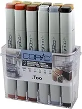 COPIC Classic Coloured Marker Pen - Set of 12 Architecture, for Art & Crafts, Colouring, Graphics, Highlighter, Design, Anime, Professional & Beginners, Art Supplies & Colouring Books