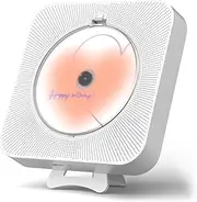 Yintiny Rechargeable Cute CD Player with Blutooth 5.0, Portable Music Player for Home Decor, Remote Control, Support AUX in Cable&USB, HiFi Bluetooth Player, (CD1-WHITE)