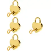 4 Pieces Heart Shaped Padlock Locks Couple Wishing Locker Lovers