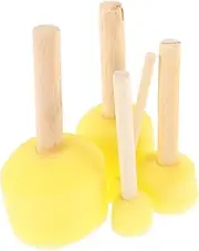 DIY Sponge Finger Painting Kit 5pcs Pottery Gauge Throwing Paint Sponges Teaching Stick Wooden Rolling Pin Clay Sculpting Tools