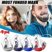 4pcs Durable Mask Face Shields Combine Plastic Reusable Clear Face Mask