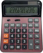Meich Solar Battery Calculator Dual Power Large Standard Function Desktop Business Calculator with 14 Digit Large LCD Display Convenient for Office & Home KA06 Red