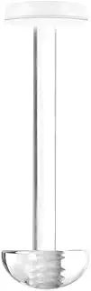 [BodyJewelryOnline] Tongue Retainer With Flat End And Half Balls On Top 14G Bioflex