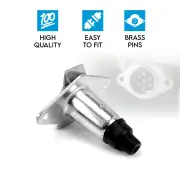 Elinz Female Trailer Plug 7 PIN Small Round Metal Connector Adaptor Socket Car Caravan Boat