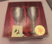 2 Dragon Pewter 4.5" Tall Goblets w/Merlion Design - Made in Singapore #2