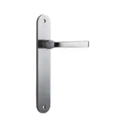 Iver Annecy Door Lever Handle on Oval Backplate Brushed Chrome