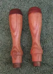 NEW OLD STOCK LOT (2) VINTAGE OAK WOOD FILE HANDLES
