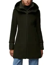 Soia & Kyo Rooney Hooded Mixed Media Coat