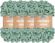 JubileeYarn Fun Finger Loops Yarn - Polyester Jumbo Weight Loop Yarn - 100g/Skein - Hunter - 4 Skeins