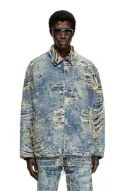 [Diesel] Diesel - Jacket in floating-thread denim - Denim Jackets - Man - Blue M Blue