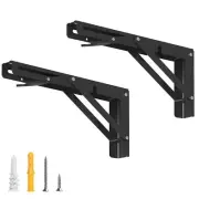 2 Pcs 16" Folding Shelf Brackets Heavy Duty Collapsible Shelf Support for Wall